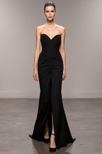 Sirène Black Sweetheart Robe de soirée longue avec fente